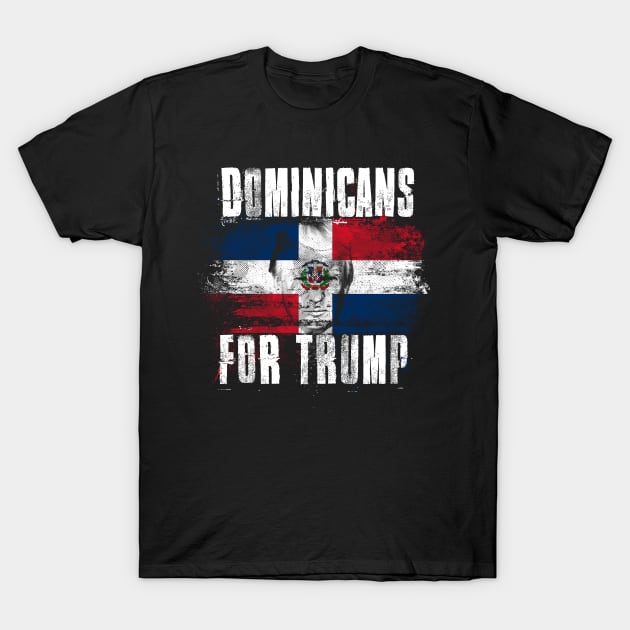 Dominicans For Trump - Trump 2020 Patriotic Flag T-Shirt by Family Heritage Gifts